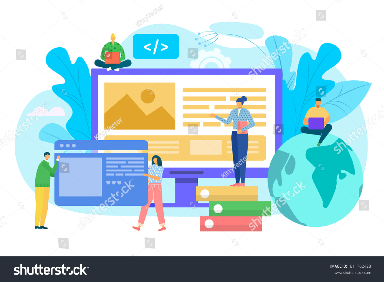 Website Construction Concept Ui Interface Prototyping Stock Vector ...