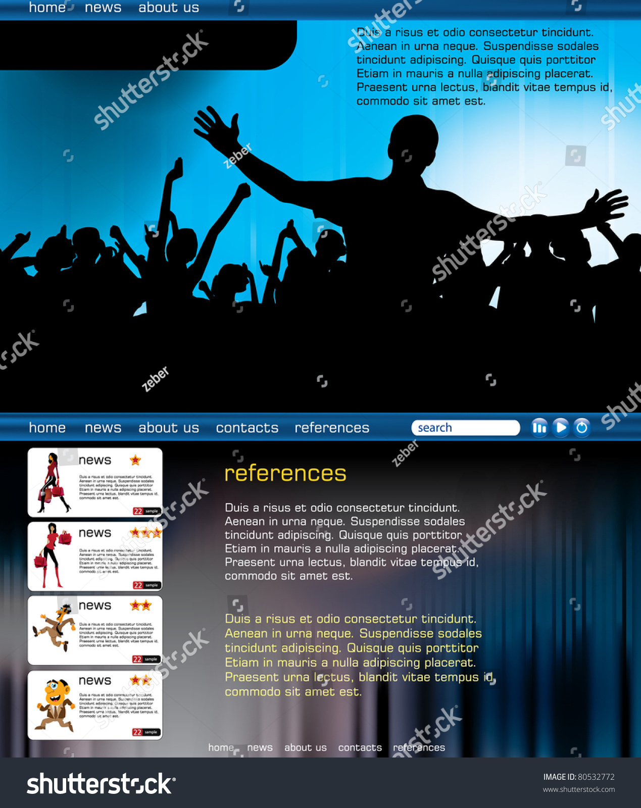 Download Website Design Template. Vector Illustration - 80532772 ...