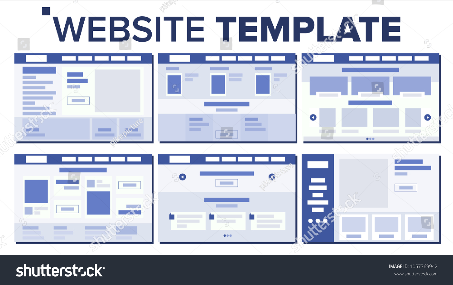 Website Page Set Design Vector Responsive Stock Vector (Royalty Free ...