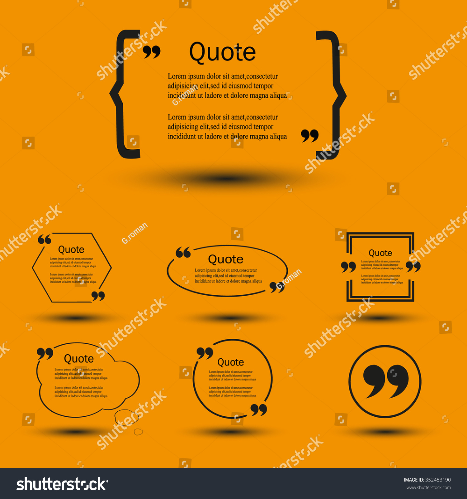 Website Review Quote Citation Blank Template Stock Vector Royalty Free