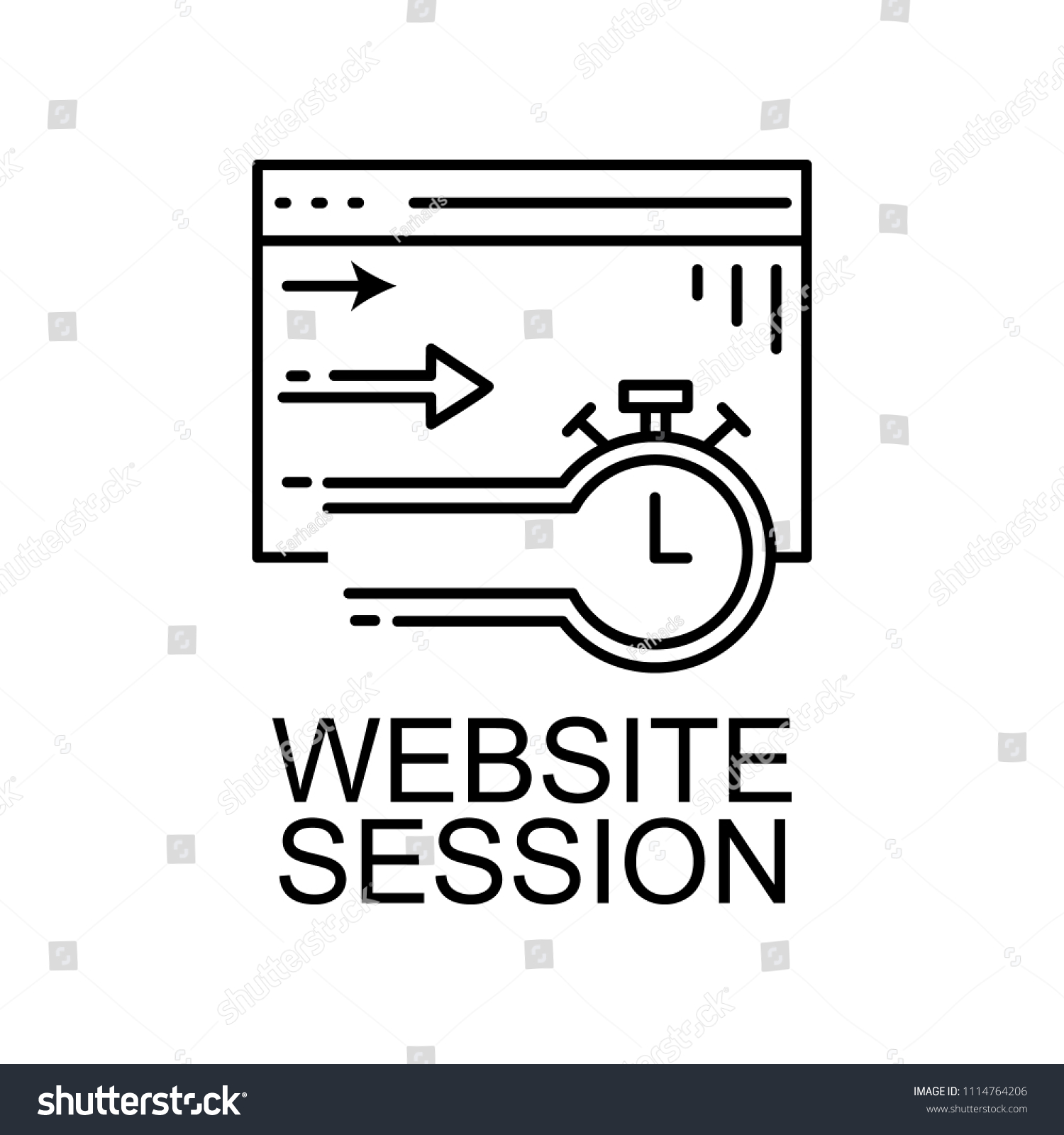 Website Session Icon Element Web Development Stock Vector (Royalty Free)  1114764206