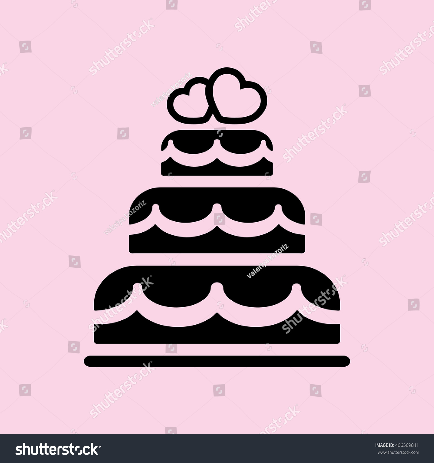 Wedding Cake Icon Stock Vector Illustration 406569841 : Shutterstock