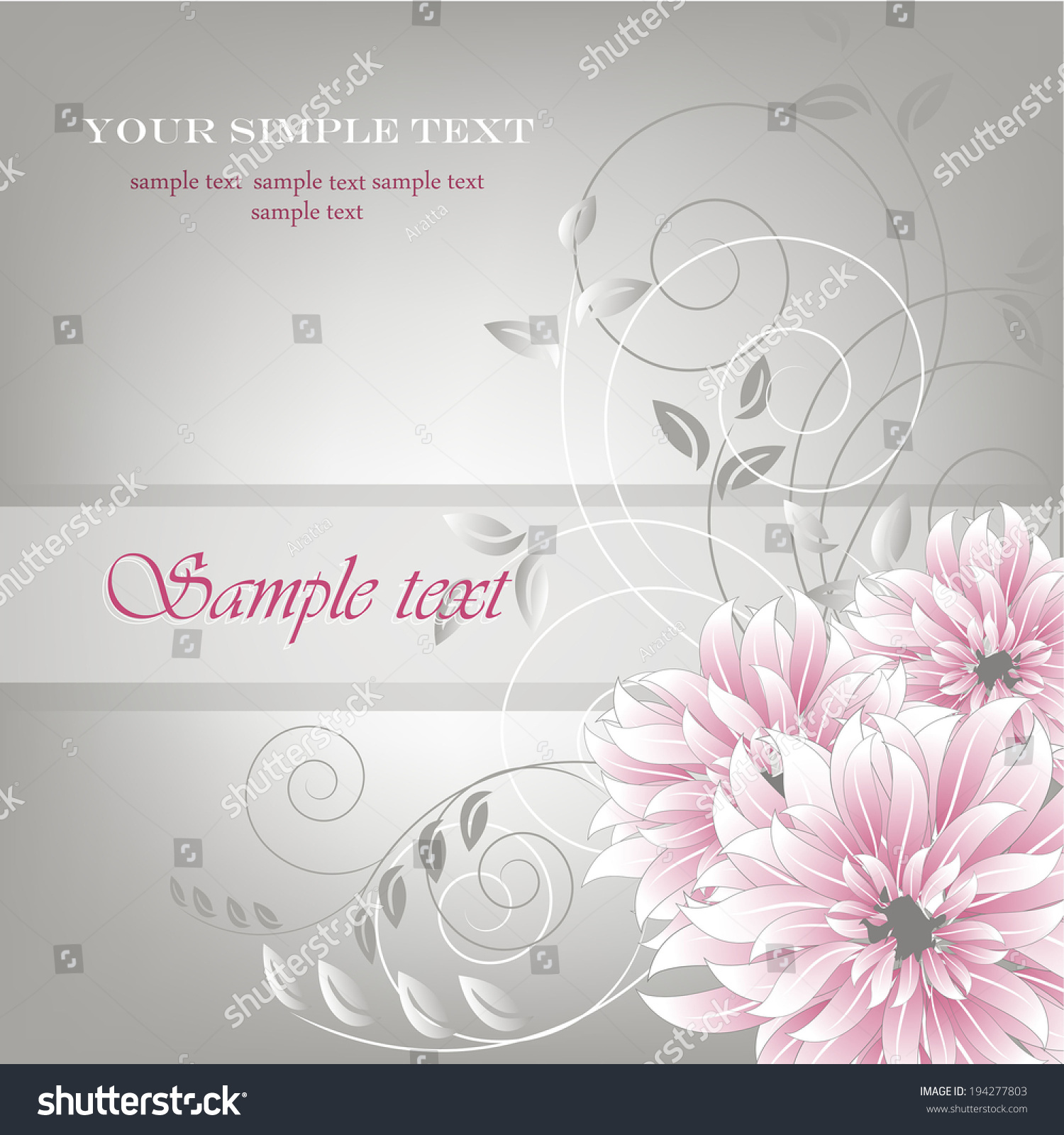 Wedding card or invitation with abstract floral background. Elegance ...