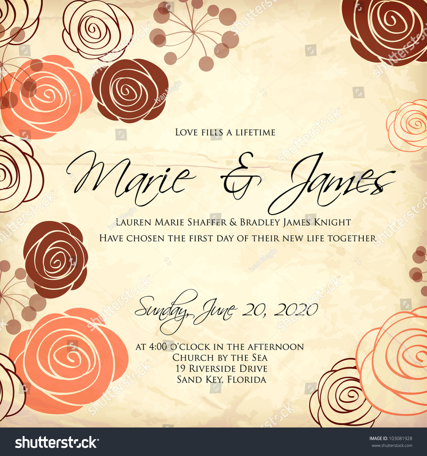 Wedding Card Invitation Abstract Floral Background Stock ...