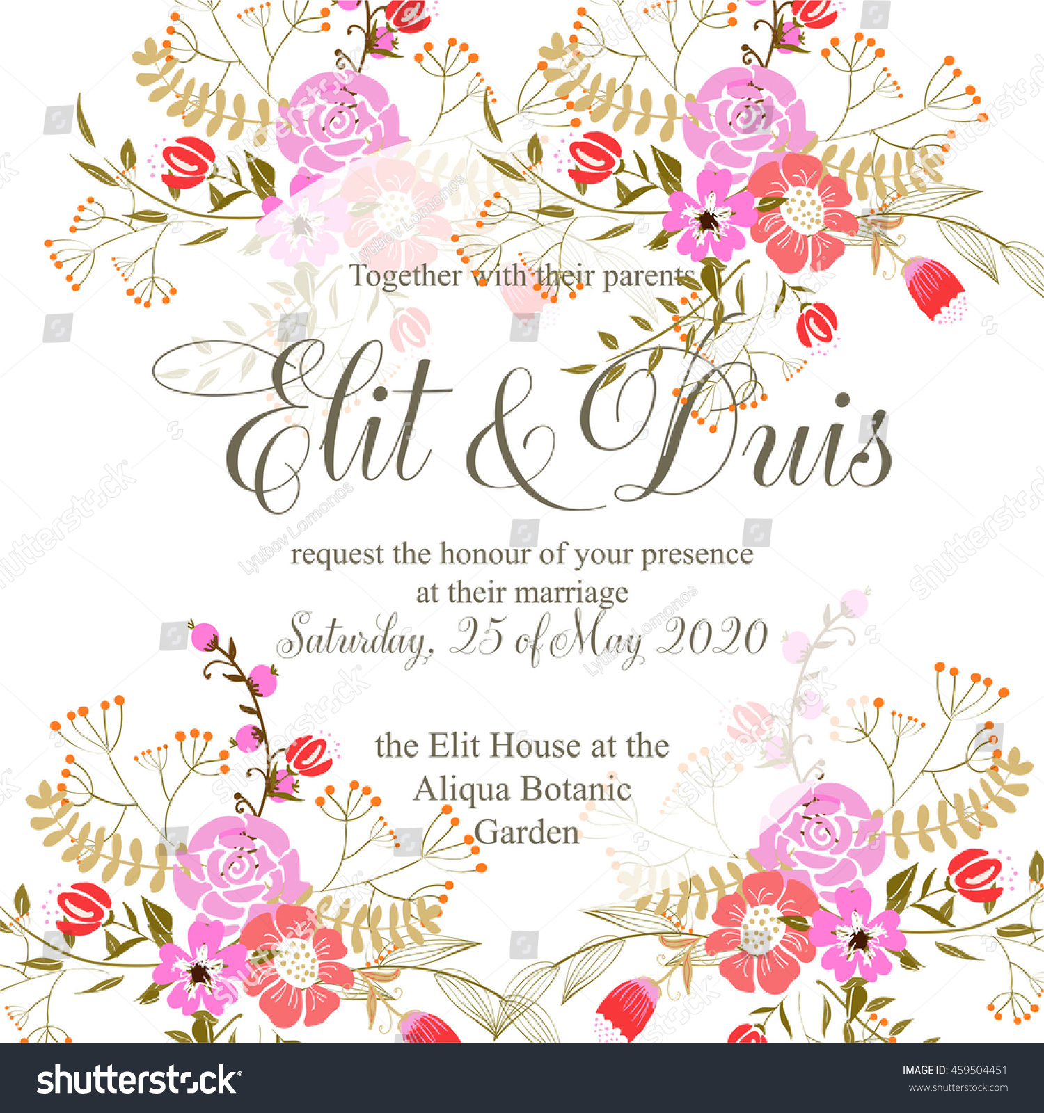 Wedding Card Invitation Abstract Floral Background Stock Vector Wedding card or invitation with abstract floral background Greeting postcard in grunge or retro vector