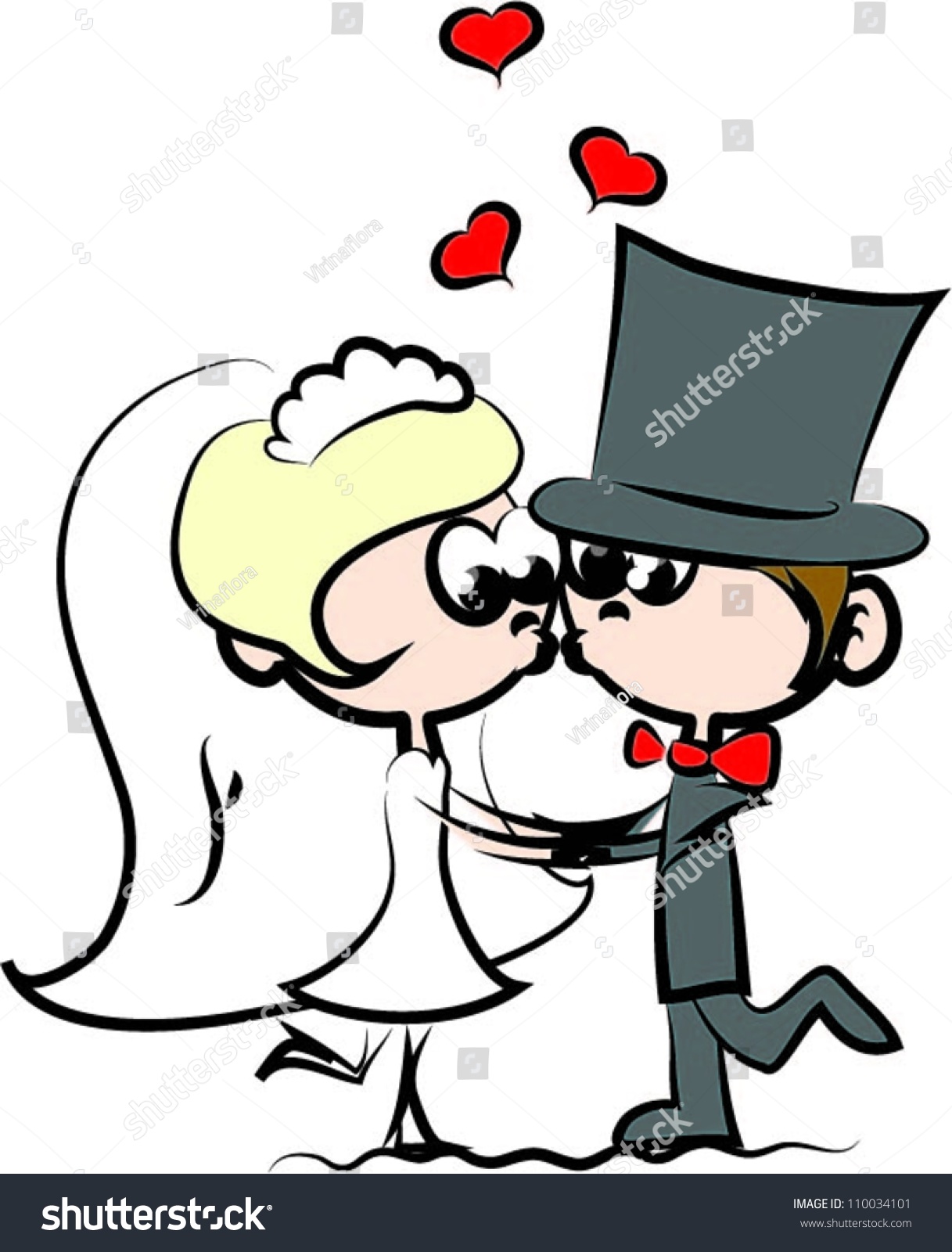 Wedding Cartoon Bride Groom Stock Vector Royalty Free 110034101 Shutterstock 9801