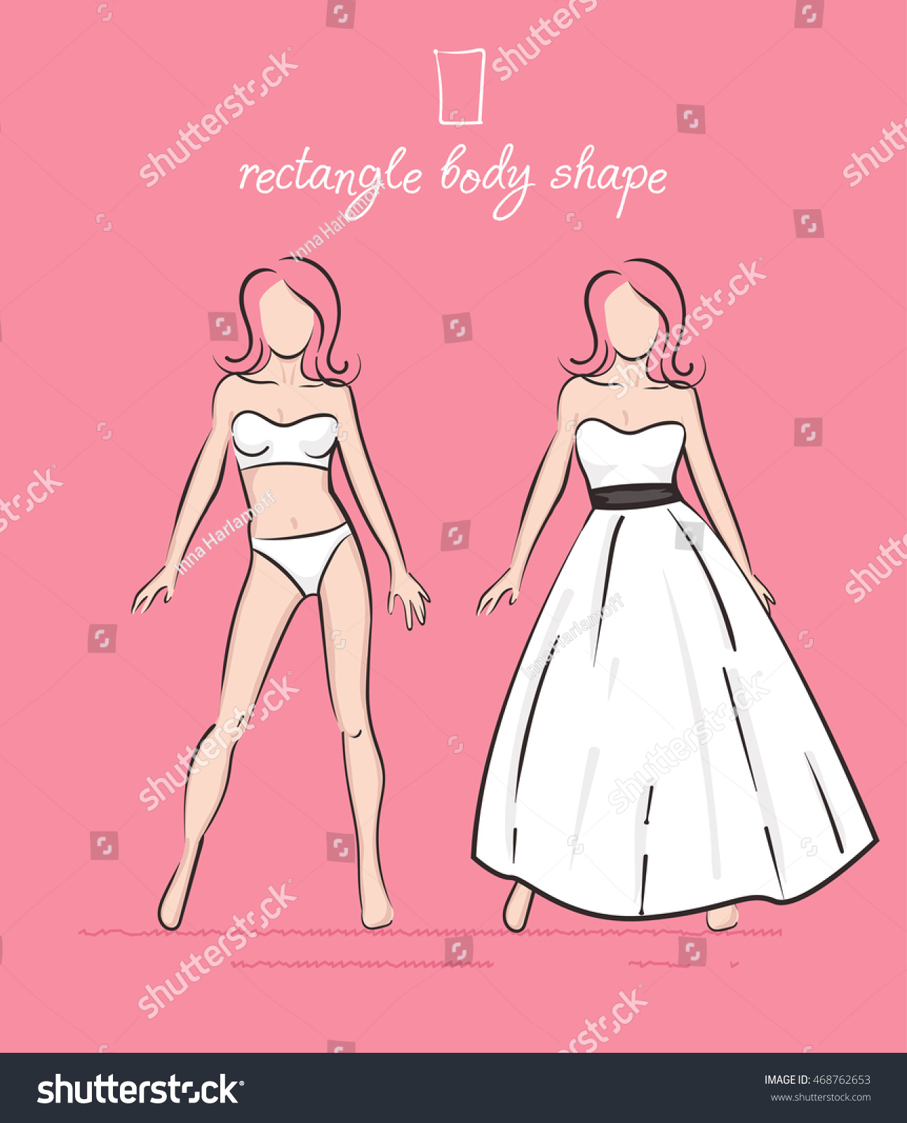 rectangle body shape wedding dress