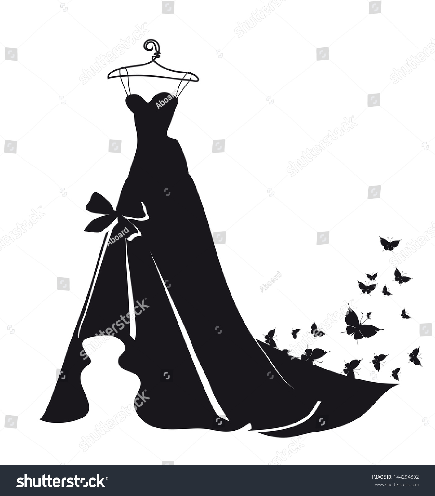 Wedding Dress Vector Stock Vector Royalty Free 144294802