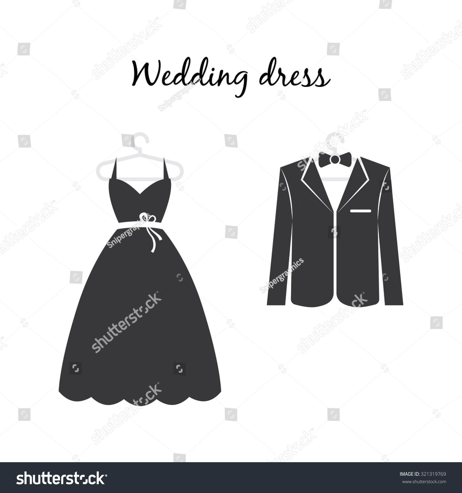 Wedding Dress Vector Stock Vector 321319769 - Shutterstock