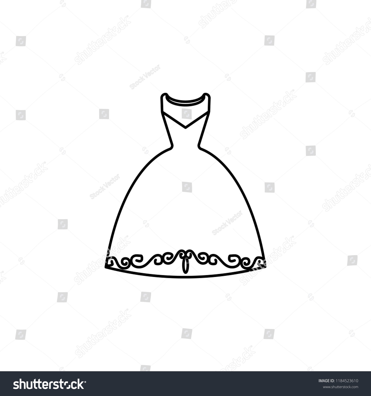 SVG of Wedding dresses, clothes  icon. Element of clothes icon for mobile concept and web apps. Thin line Wedding dresses, clothes  icon can be used for web and mobile svg