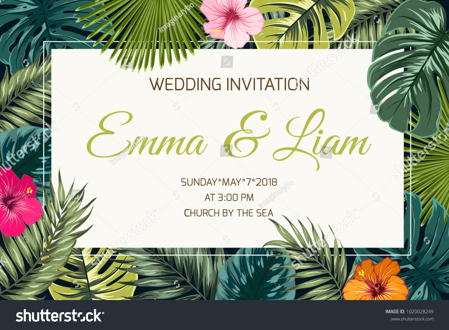 Wedding Event Invitation Card Template Exotic Stock Vector With Regard To Event Invitation Card Template