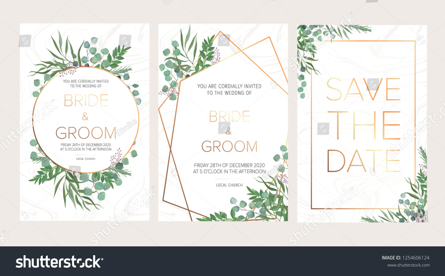 Wedding Floral Invitation Thank You Modern Stock Vector (Royalty Free ...