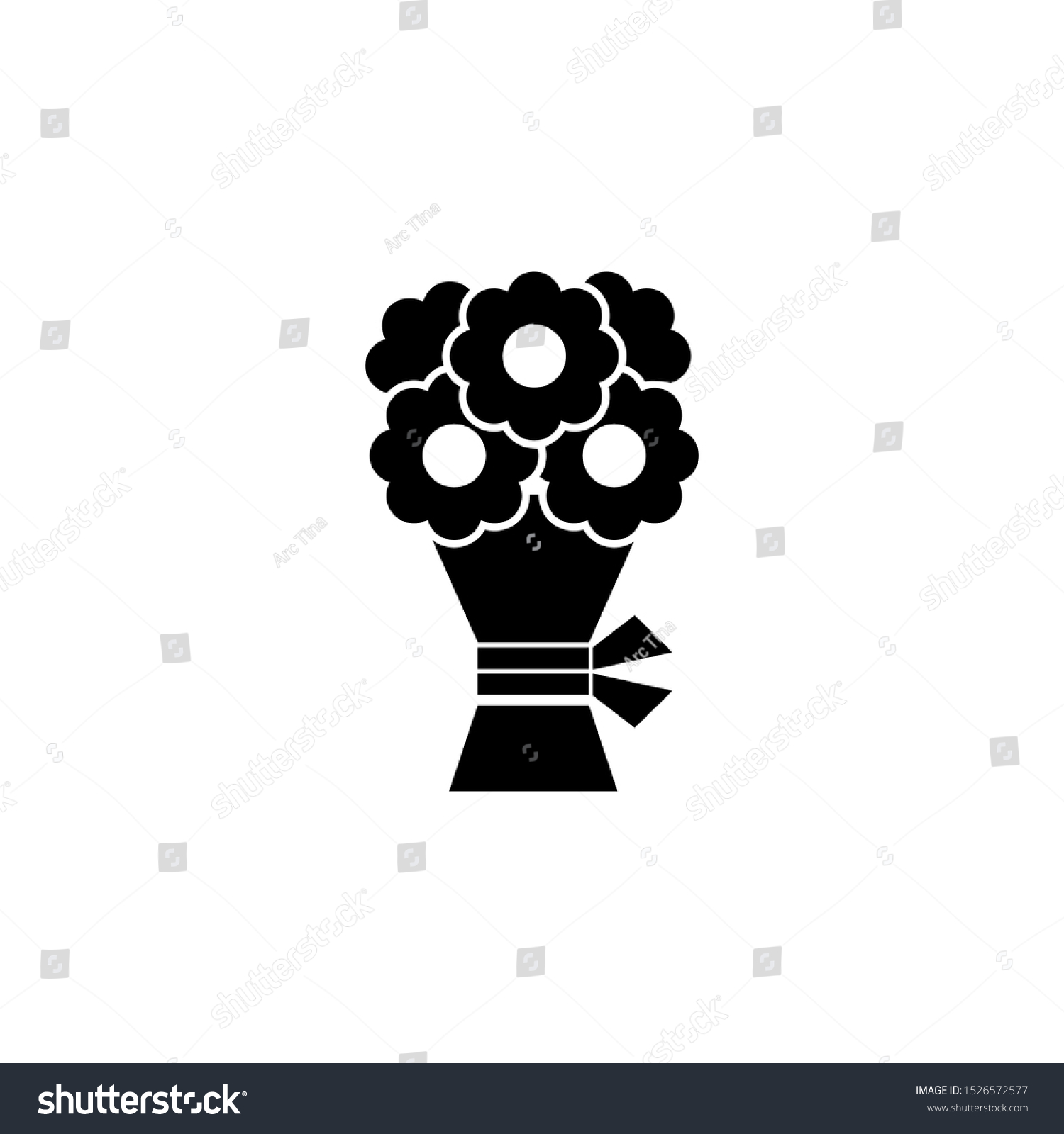 SVG of Wedding Flower Bouquet. Flat Vector Icon illustration. Simple black symbol on white background. Wedding Flower Bouquet sign design template for web and mobile UI element svg