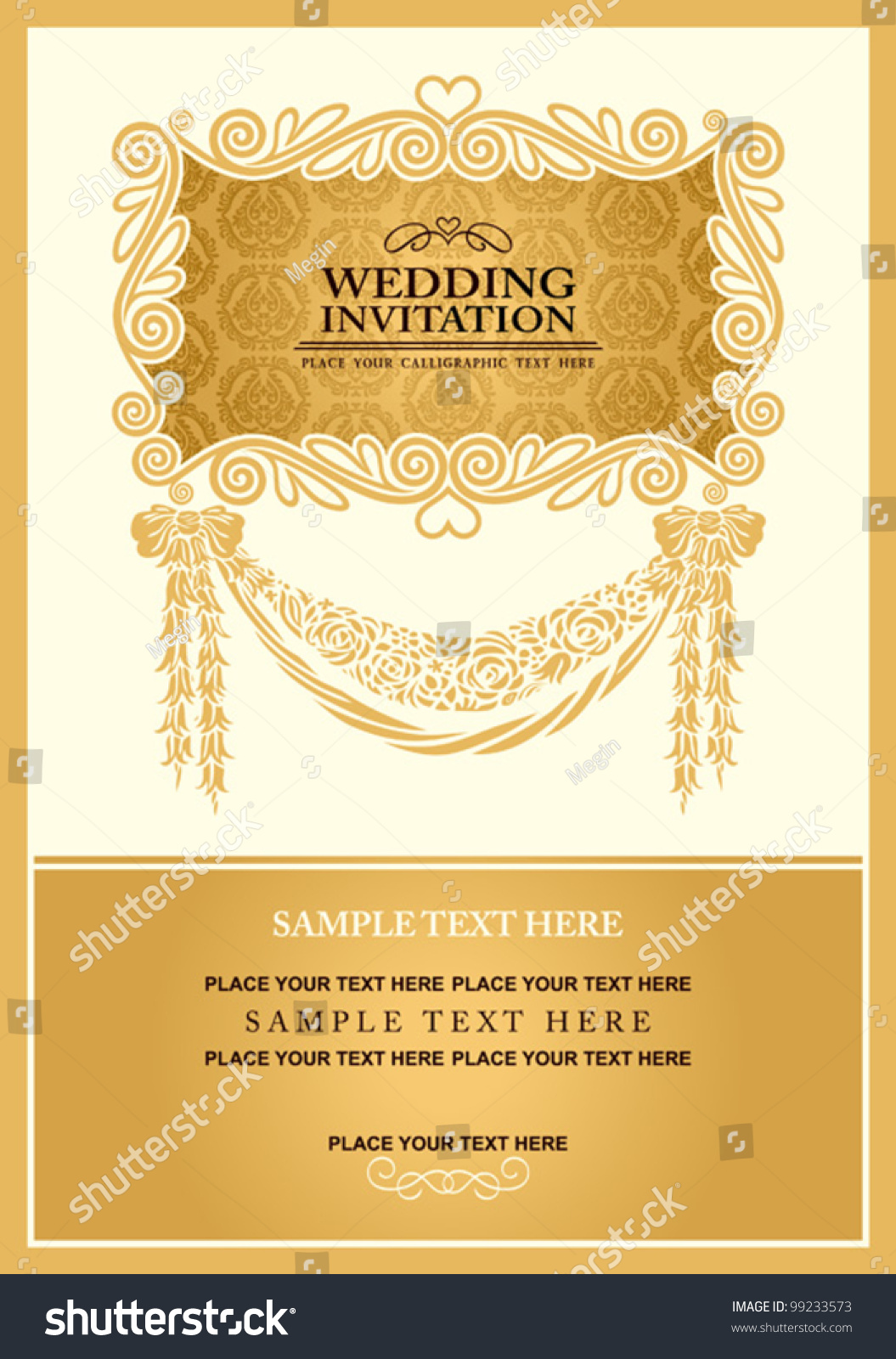 Wedding Invitation Rsvp Thank You Card Stock Vector ...