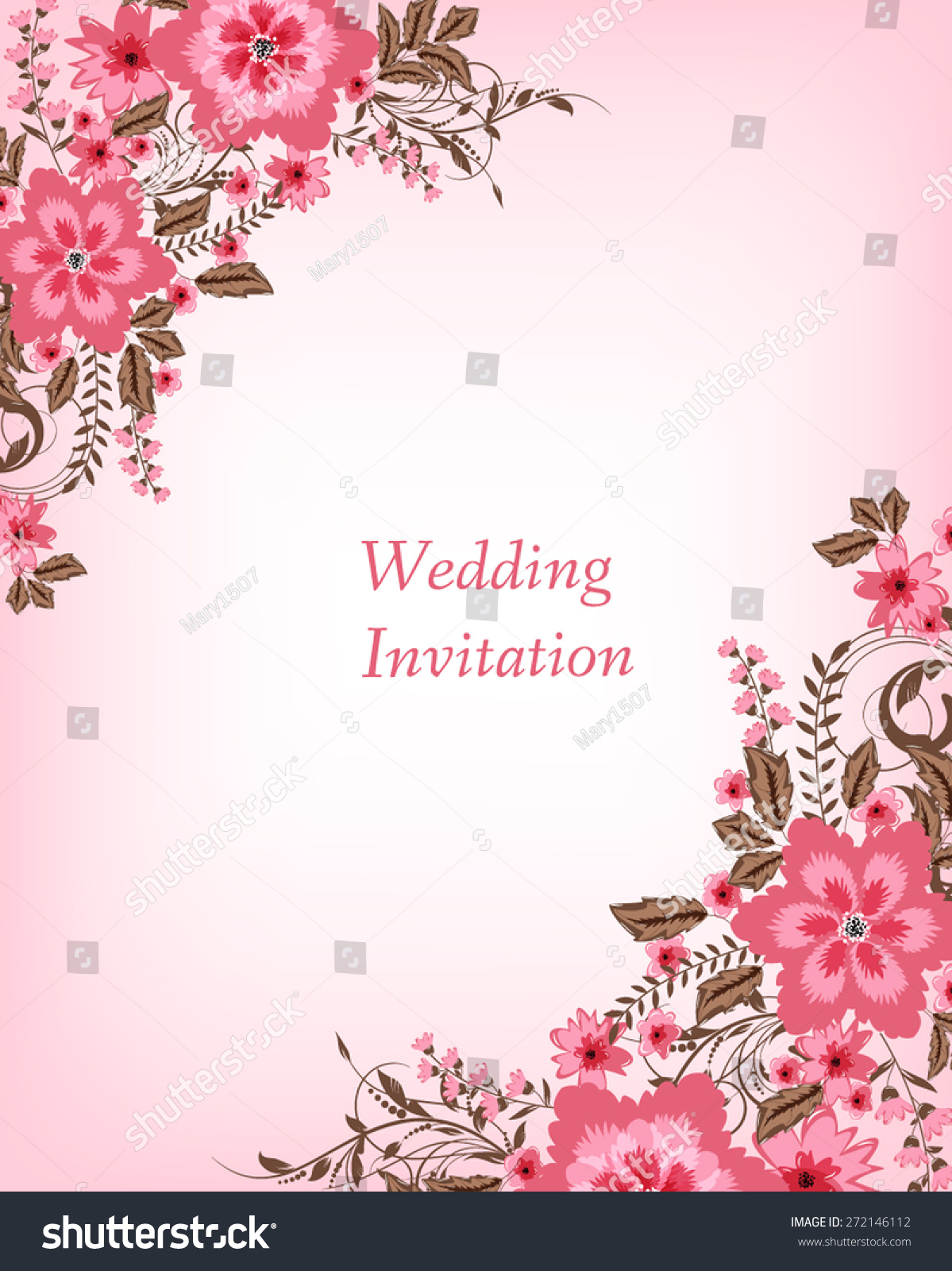 Wedding Invitation Card Flowers Abstract Colorful Stock Vector (Royalty ...