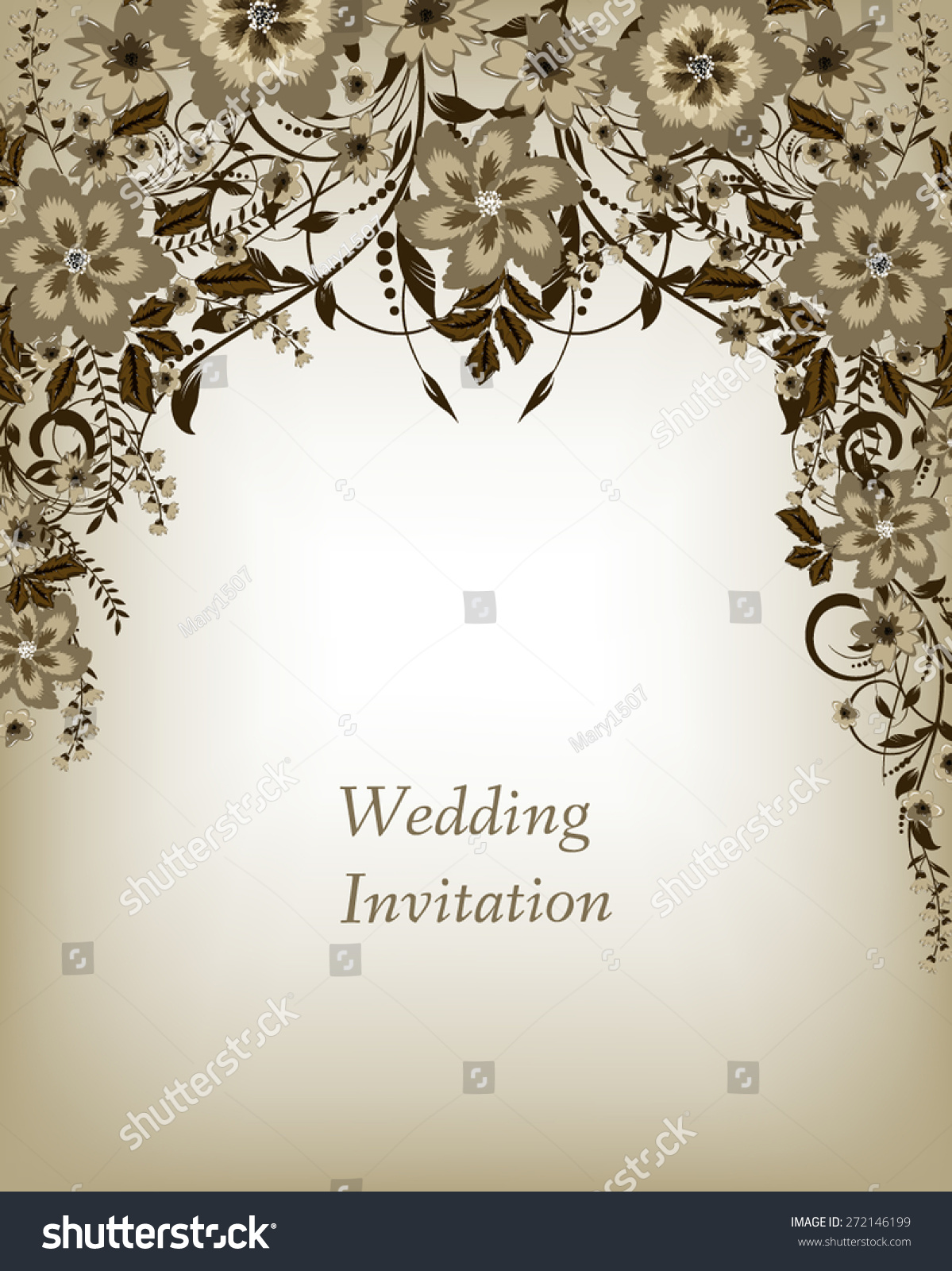 Wedding Invitation Card. Flowers Abstract Colorful Background. Romantic ...