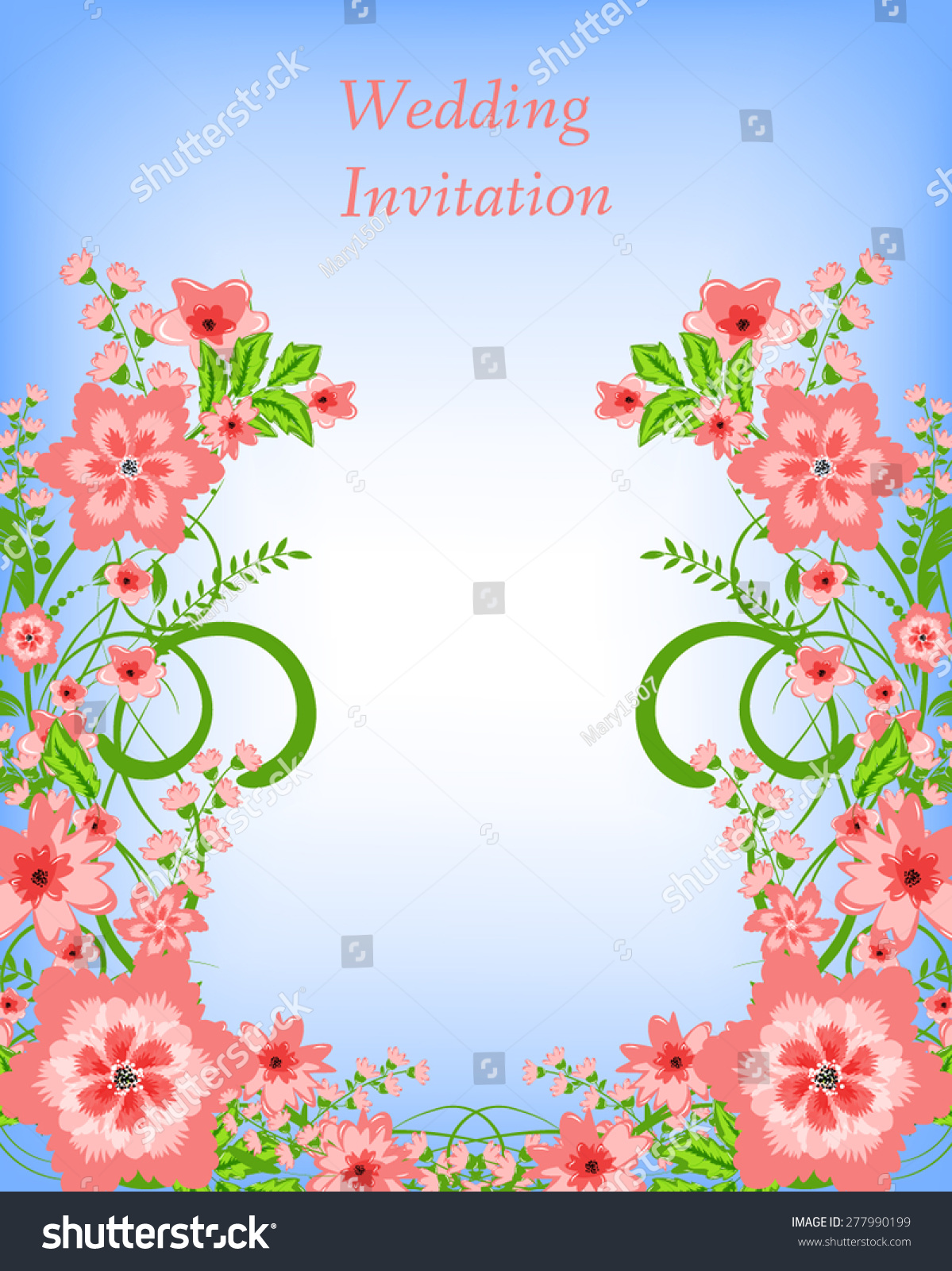 Wedding Invitation Card Flowers Abstract Colorful Stock Vector ...