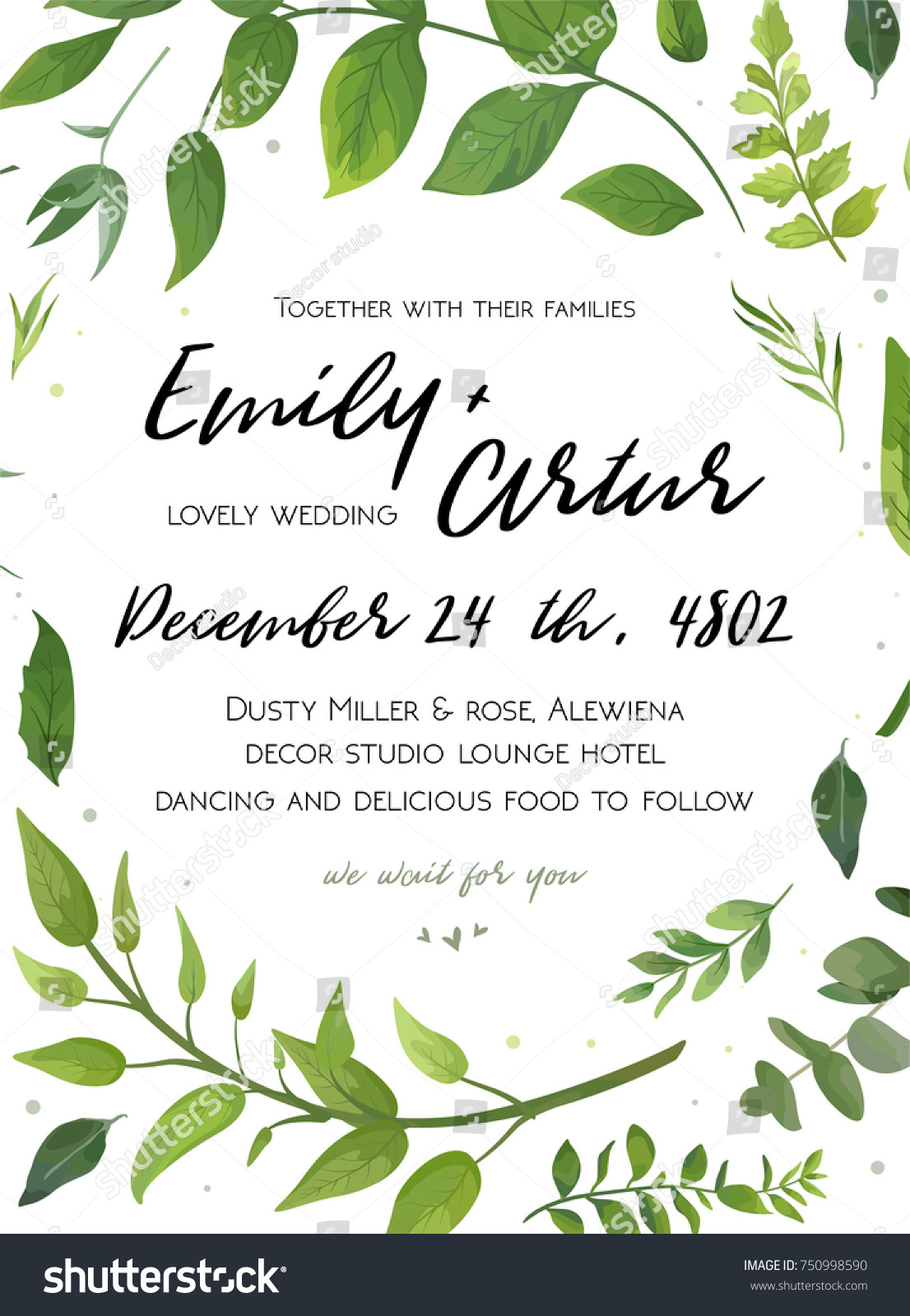Green Wedding Card Invitation 10