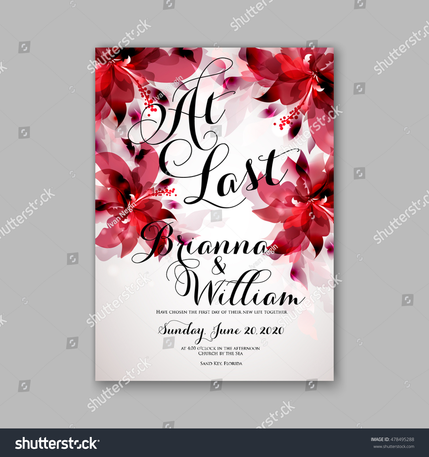 Wedding Card Invitation Abstract Floral Background Stock ...