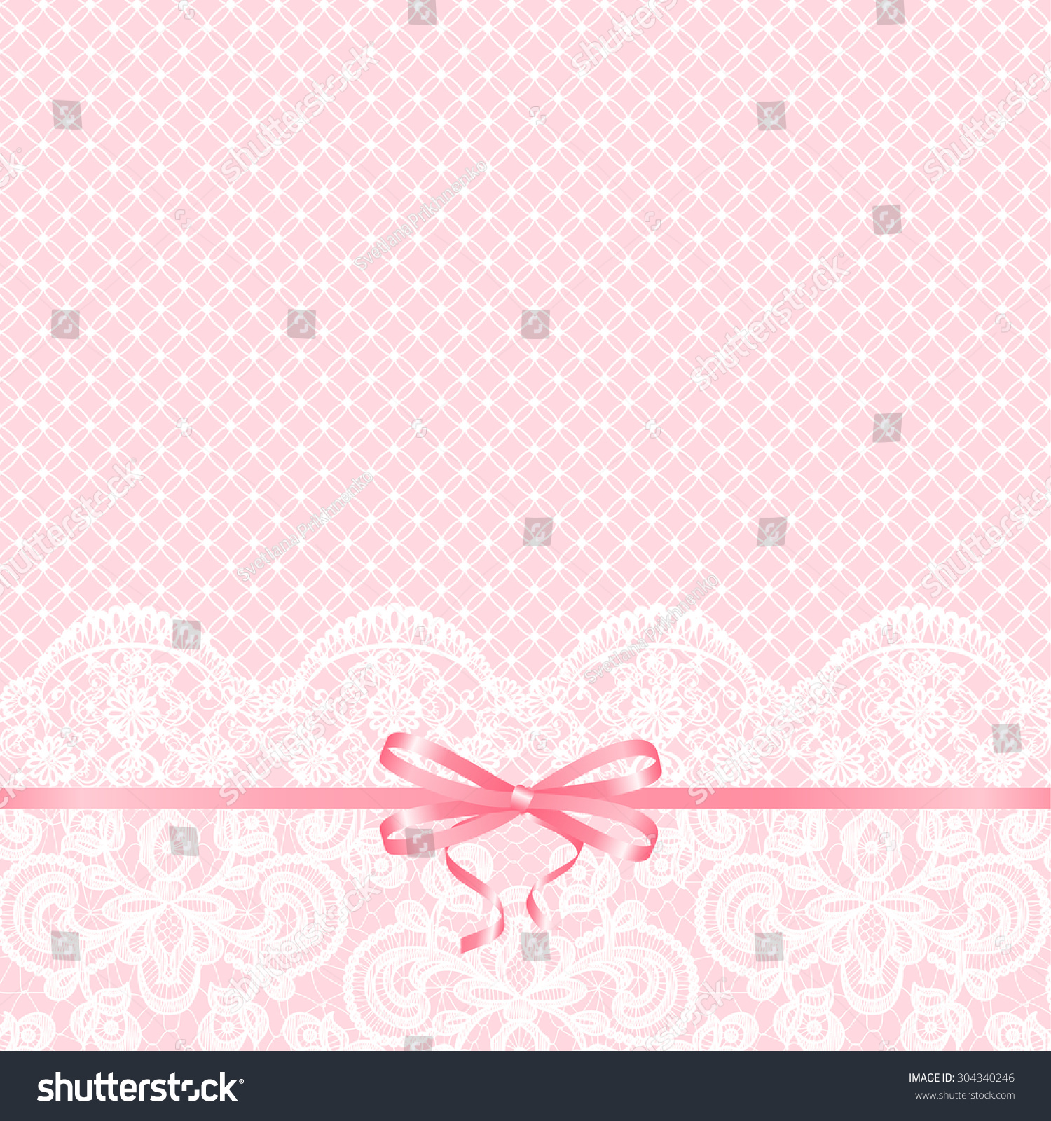 Wedding Invitation Greeting Card Pink Bow Stock Vector 304340246 ...