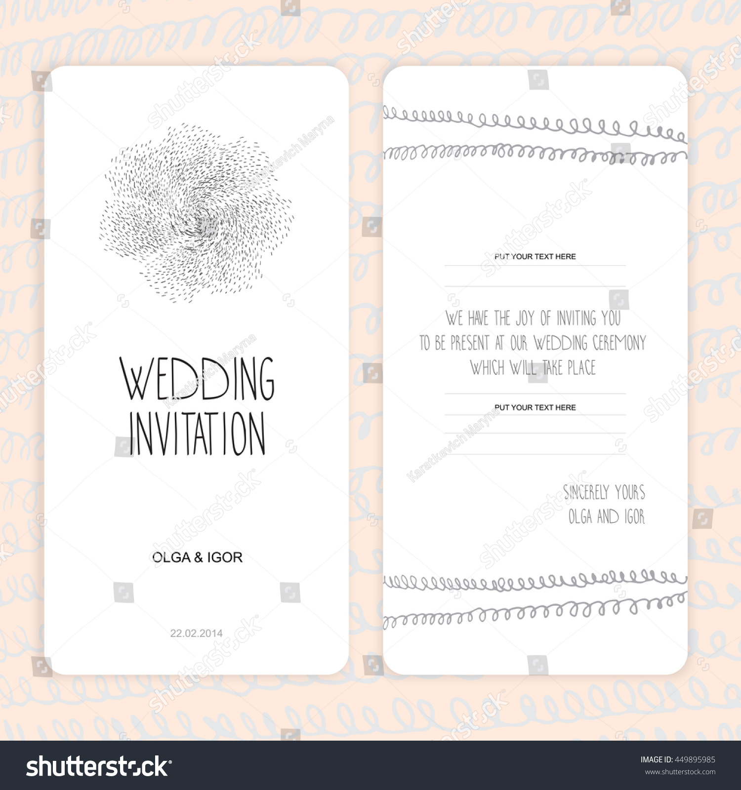 Wedding Invitation Thank You Card Save The Date Cards Baby Shower Stock Vector Wedding Invitation Thank You Card Save The Date Cards Baby Shower Menu Flyer Banner Template 449895985 449895985