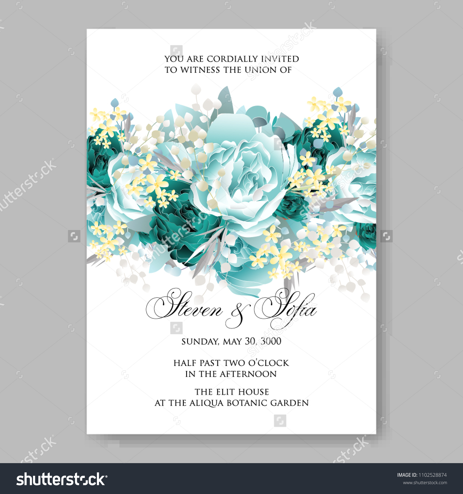 Wedding Invitation Vector Template Card Beautiful Stock Vector Royalty Free