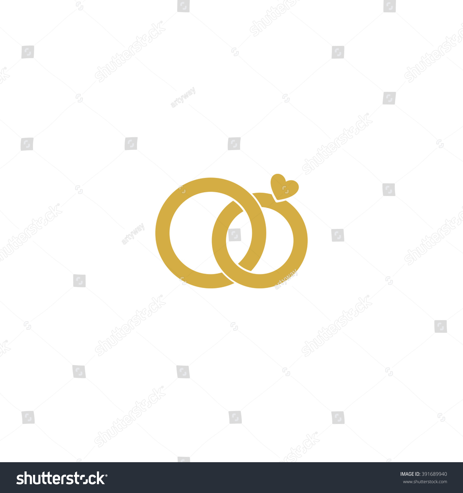 Wedding Logo Gold Wedding Ringsstylized Engagement Stock Vector ...