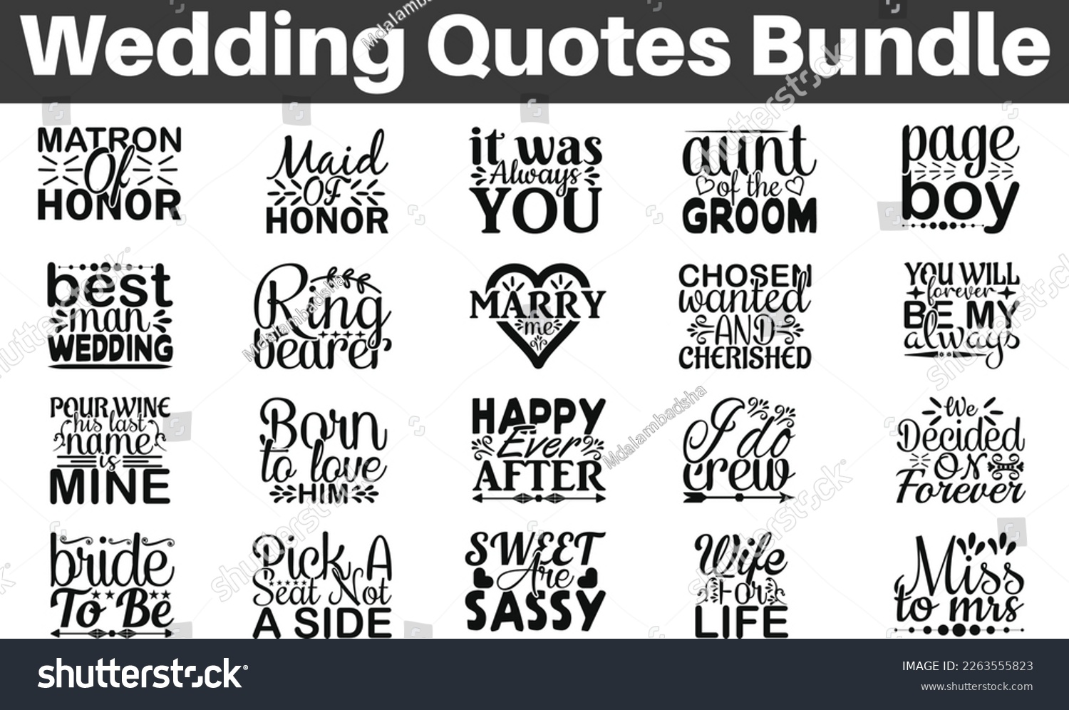SVG of Wedding Quotes Bundle, Wedding quotes SVG cut files, Saying about Wedding,  Magical cut files, Wedding cut files Bundle of SVG eps Files for Cuttin svg