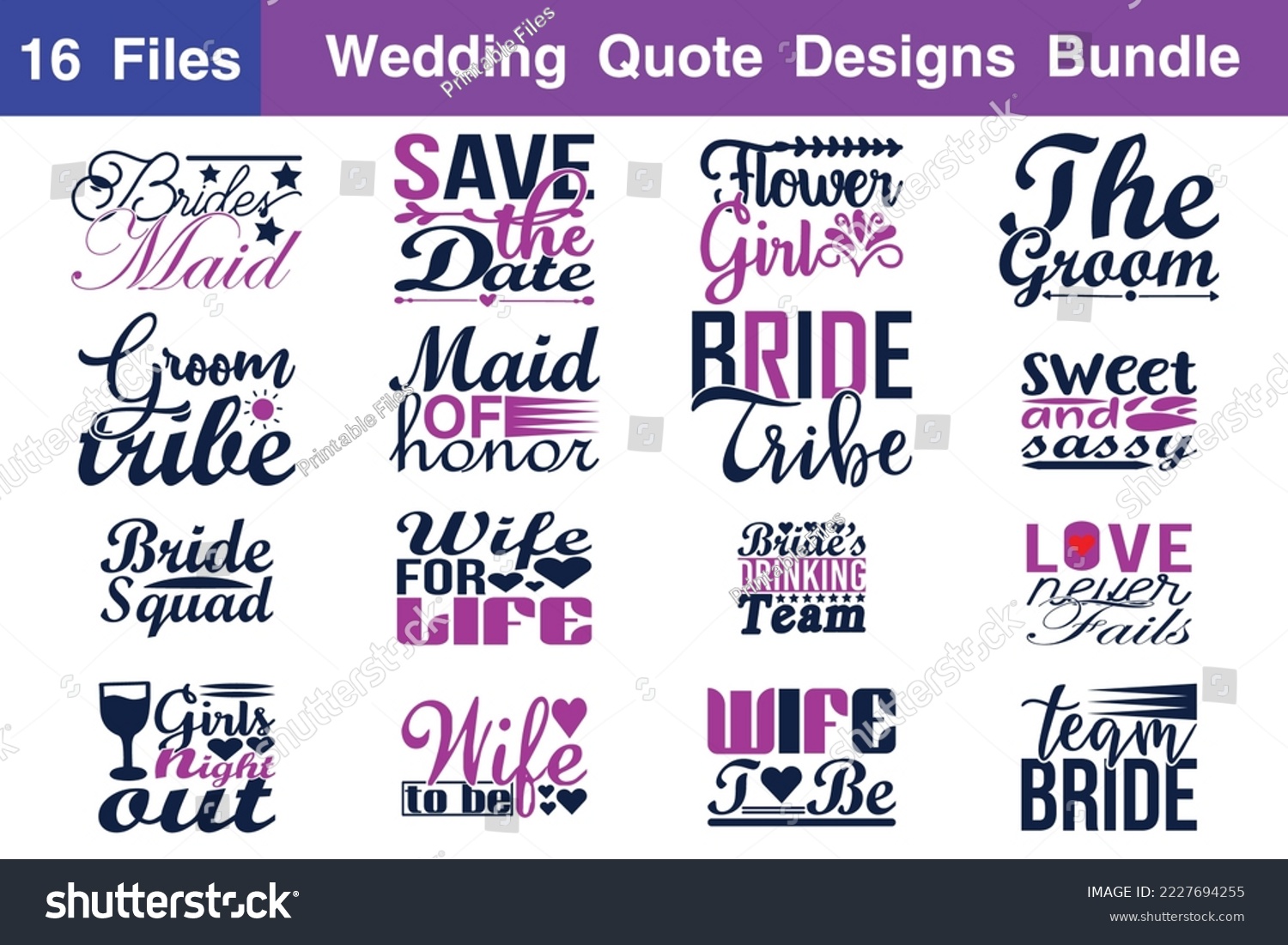 SVG of Wedding Quotes svg Bundle. Quotes about Wedding,Wedding cut files Bundle of 16 eps Files for Cutting Machines Cameo Cricut,Wedding Quotes svg