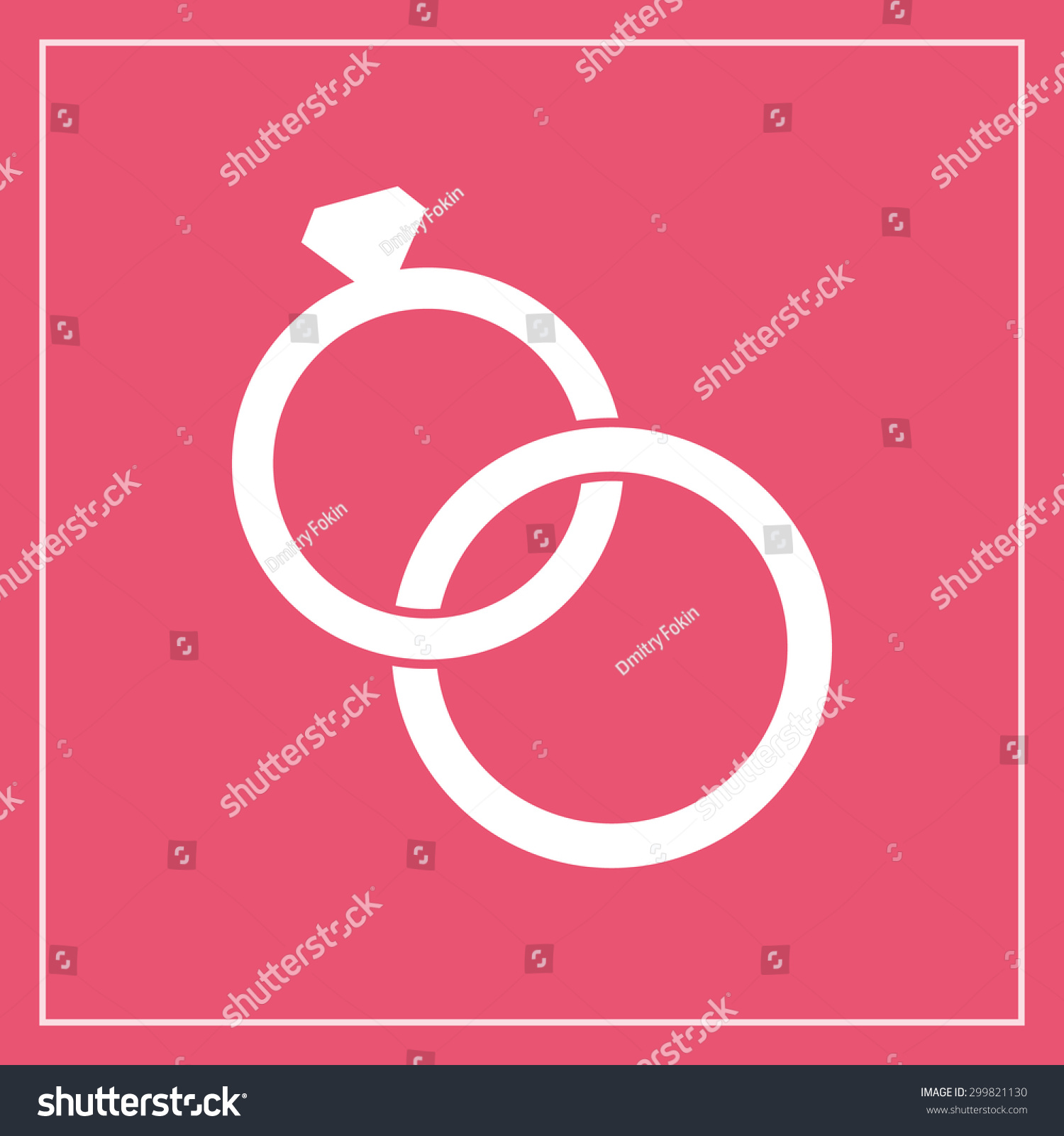 Wedding Rings Icon, Modern Minimal Flat Design Style. Jewelry Vector ...