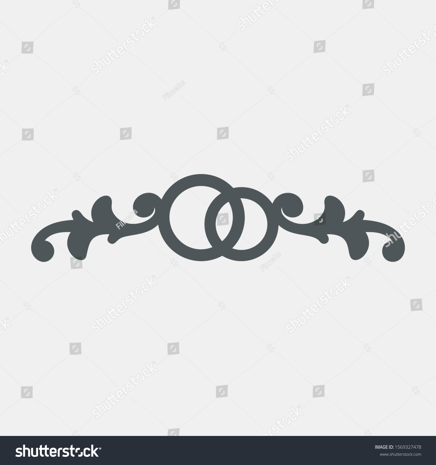 SVG of Wedding rings love Floral swirl Ornamental decoration element vector quality vector illustration cut svg