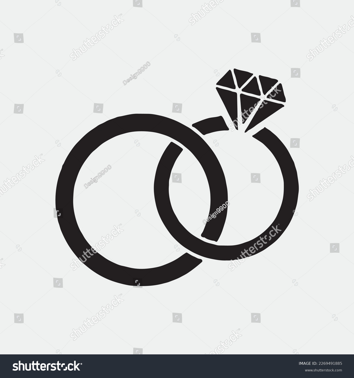 SVG of wedding rings svg cricut craft Silhouette cutting Files svg