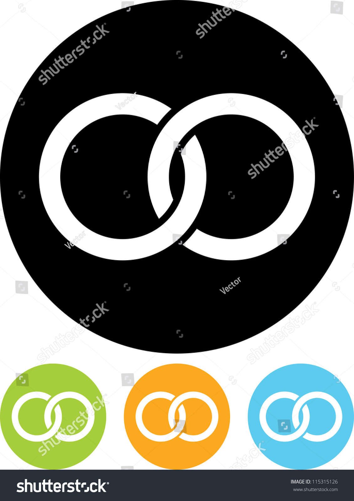 Wedding Rings - Vector Icon Isolated - 115315126 : Shutterstock