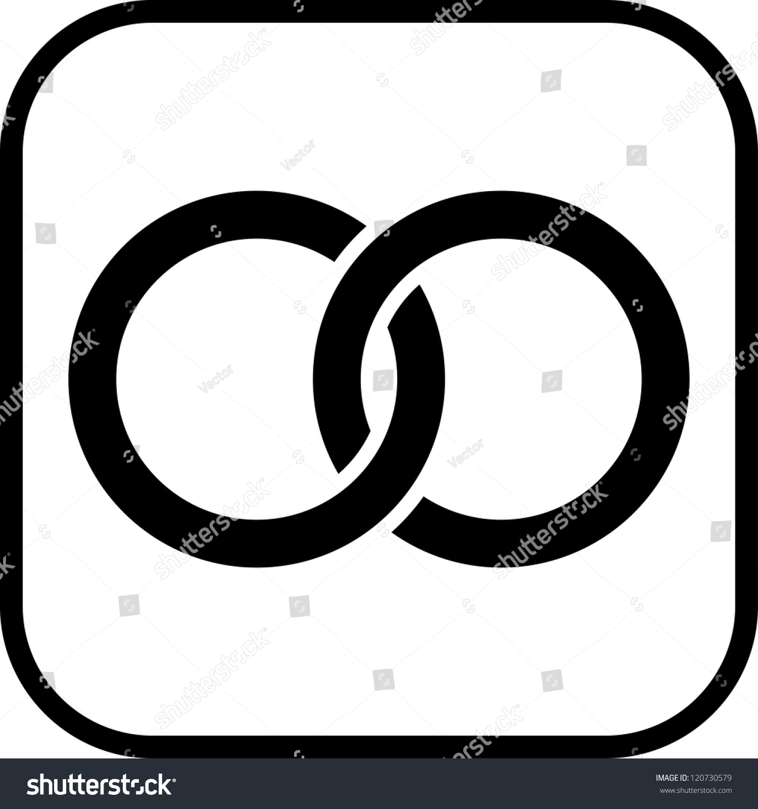 Wedding Rings Vector Icon Isolated Stock Vector 120730579 - Shutterstock