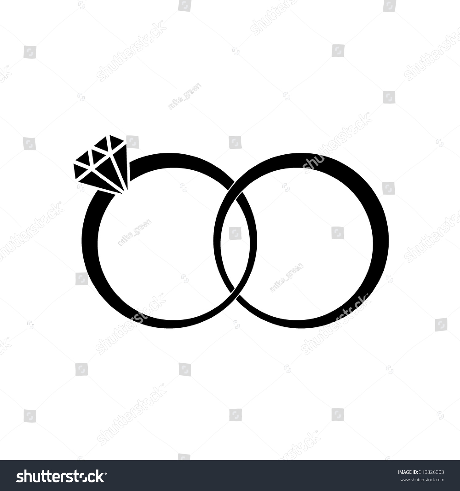 Wedding Rings Brilliant Sign Icon Engagement Stock Vector 310826003 ...