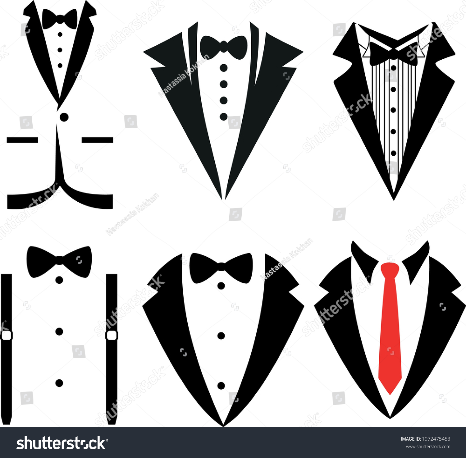 SVG of Wedding tuxedo Svg Bow tie, suit vector Illustration isolated on white background.Tuxedo shirt design. Gentleman svg Clipart Decor Cut Files for Cricut and Silhouette svg