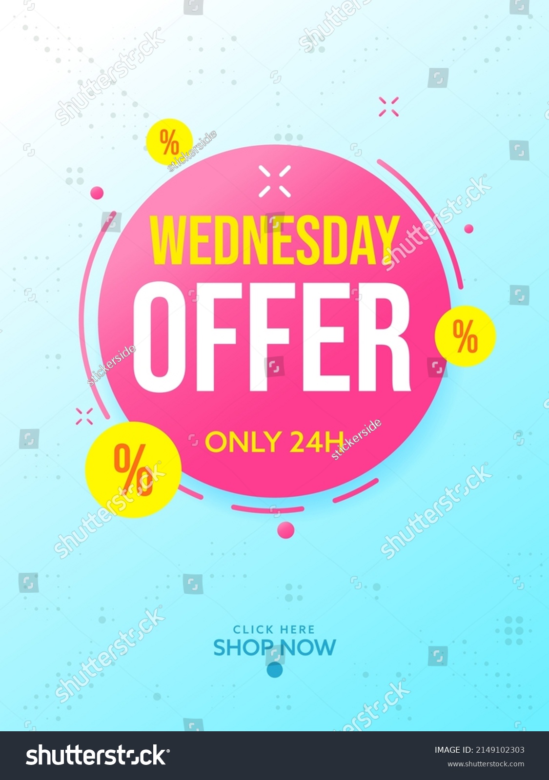 SVG of Wednesday offer sale banner template. Only 24 hour sale discount for shopping with price clearance vector illustration. Social marketing campaign svg