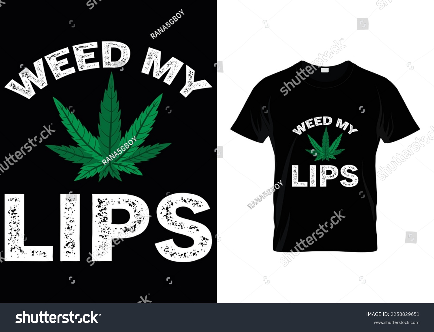 SVG of Weed My Lips Weed T-Shirt Design svg