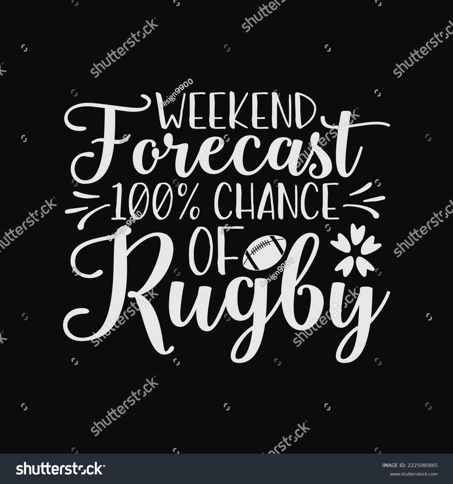 SVG of Weekend Forecast 100% Chance of Rugby svg