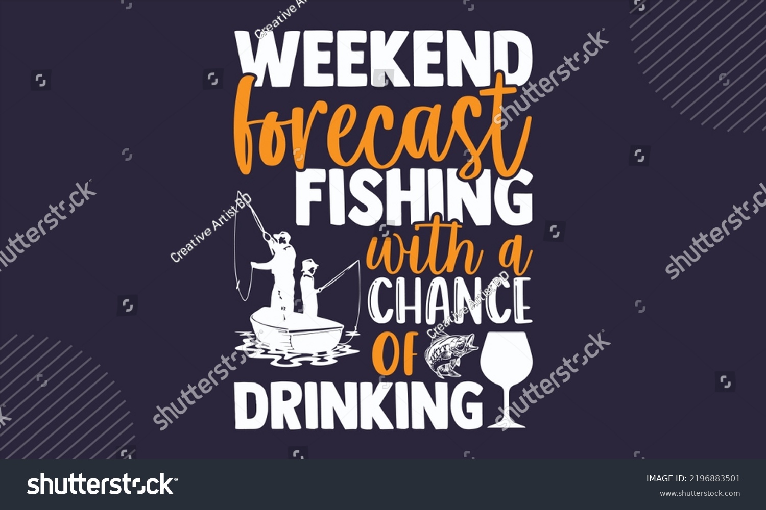 SVG of Weekend Forecast Fishing With A Chance Of Drinking - Fishing T shirt Design, Hand drawn vintage illustration with hand-lettering and decoration elements, Cut Files for Cricut Svg, Digital Download svg