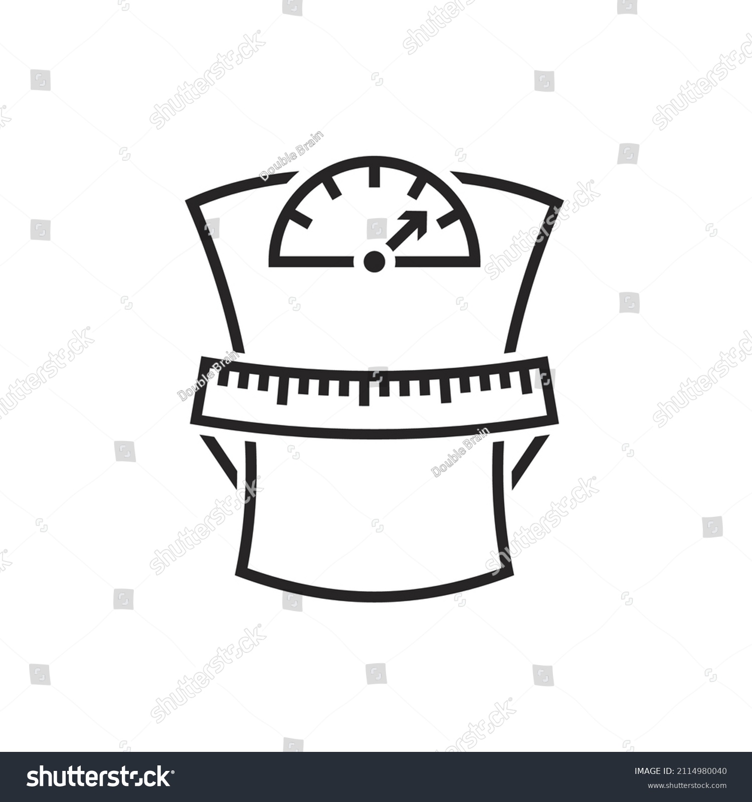 SVG of Weight loss icon, measuring tape wrapped around scales shaped of waist. Slimming, fitness, diet, healthy lifestyle. Vector illustration for sport wellness app, weight control application advertising. svg