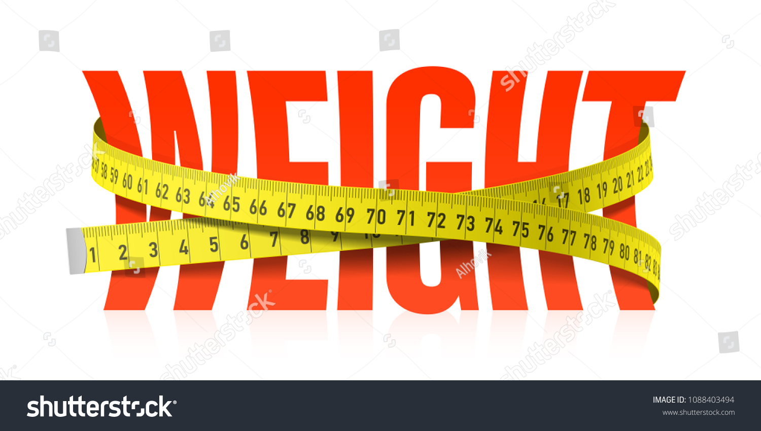 SVG of Weight word with measuring tape, diet theme. Vector illustration svg