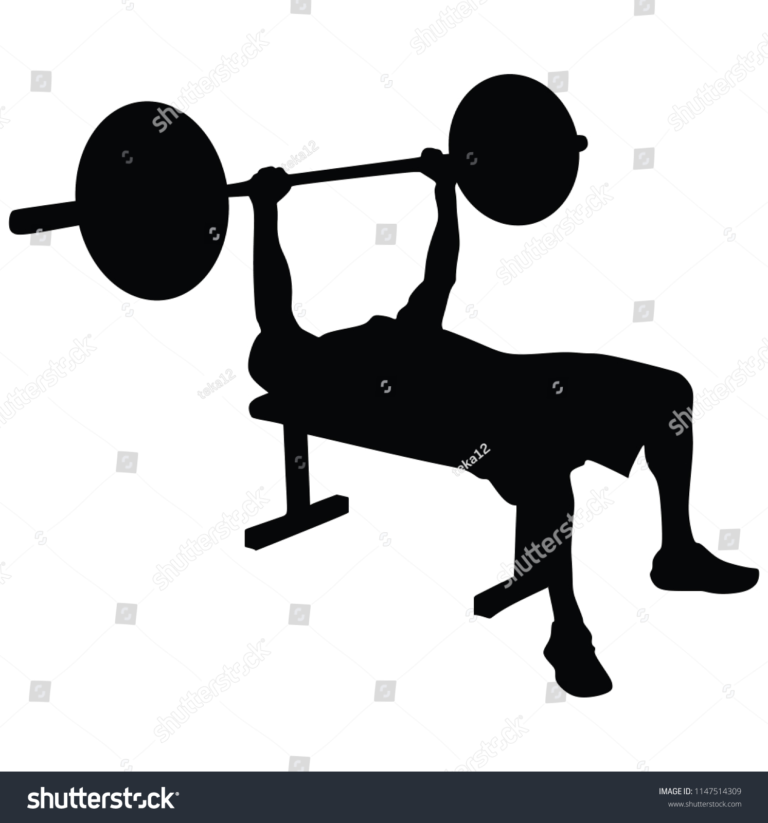 Vektor Stok Weightlifter Gym Vector Illustration Isolated On Tanpa Royalti