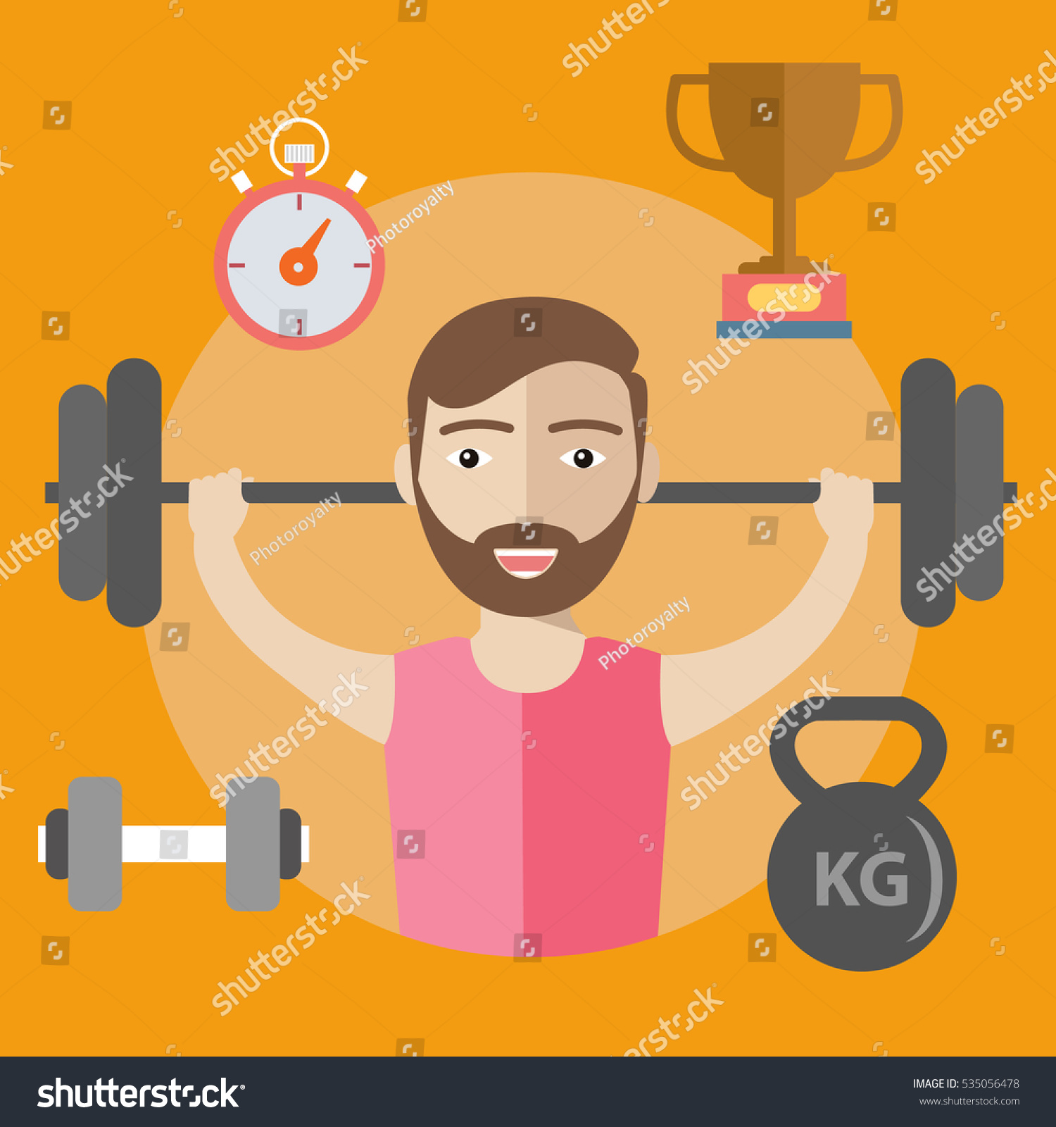 Weightlifting Athlete Sport Infographic Items Vector Stock Vector ...