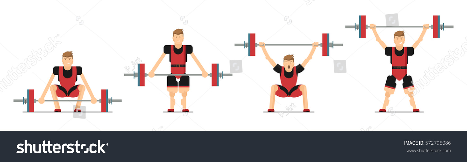 SVG of Weightlifting snatch. The sequence of the exercise - snatch. svg