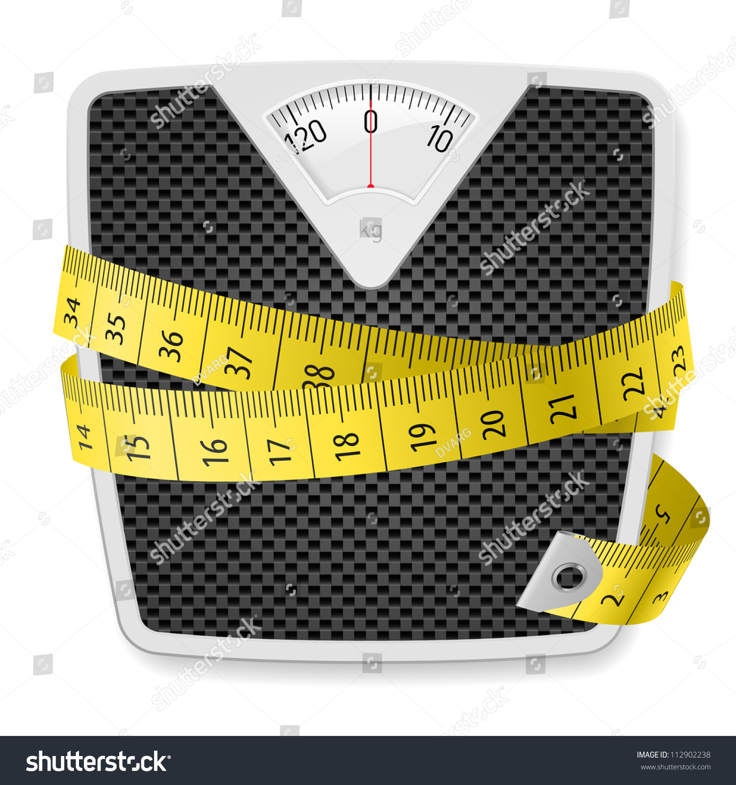 SVG of Weights and tape measure. Illustration on white background svg