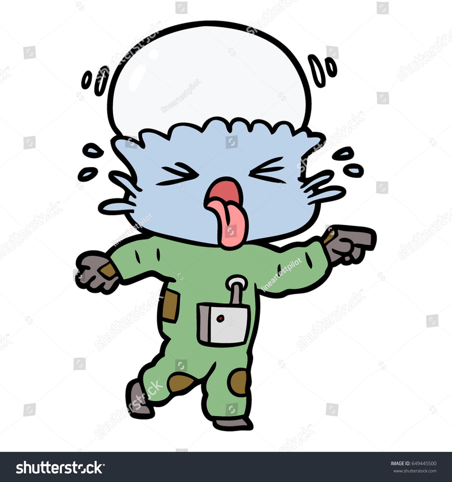 dibujo animado extraño señalando a un: vector de stock (libre de ...