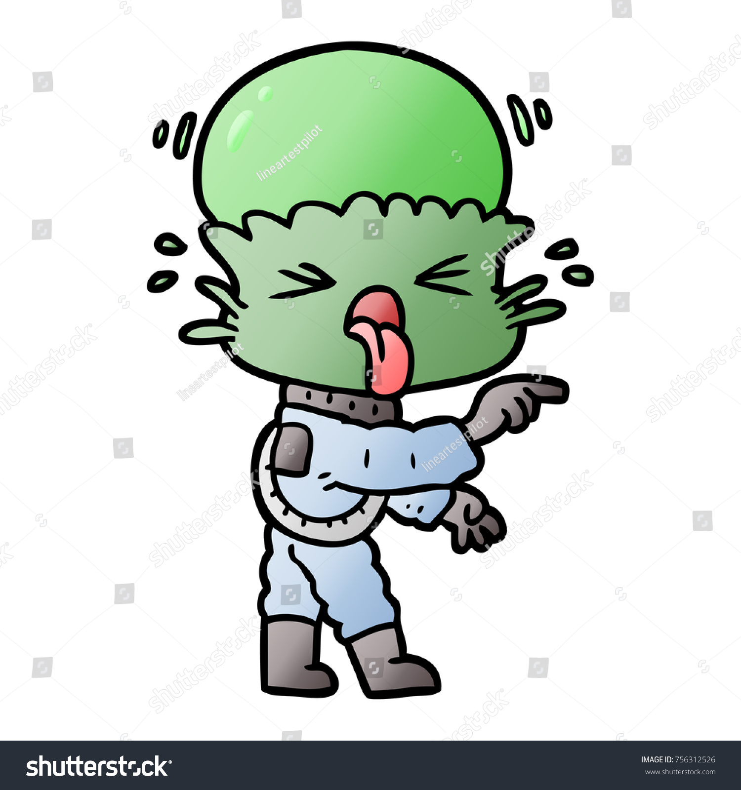 dibujo animado extraño señalando a un: vector de stock (libre de ...