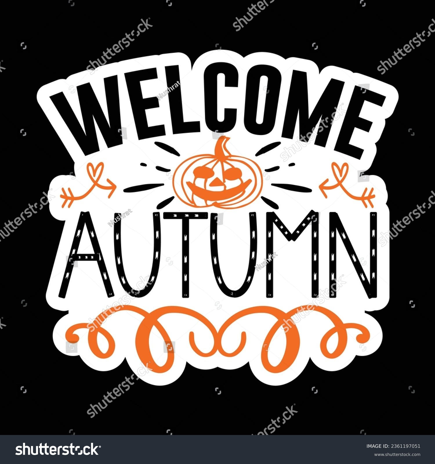 SVG of Welcome Autumn, Sticker SVG Design Vector file. svg