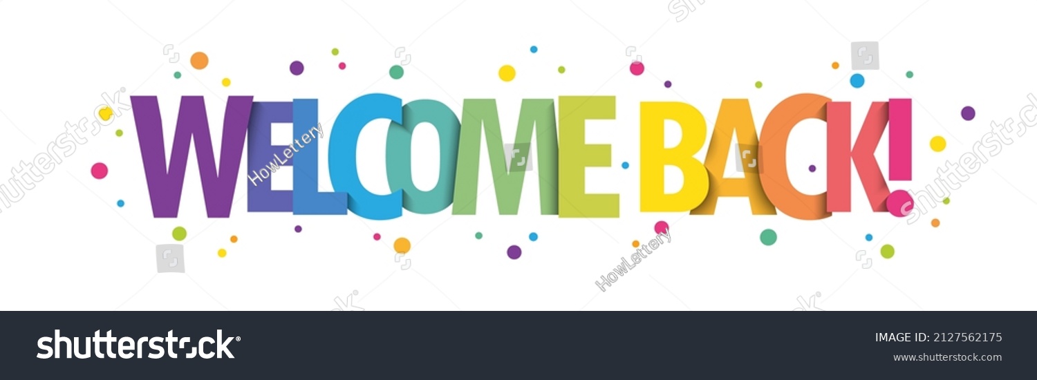 Welcome Back Bright Vector Typography Banner Stock Vector (Royalty Free ...